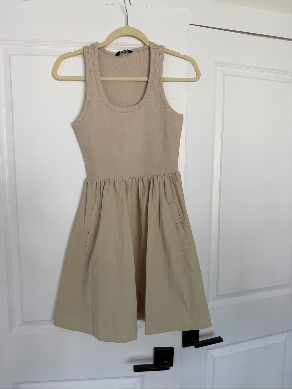 NWT Steve Madden Tottenham Sandy Beige Ribbed Tank Midi Dress S
